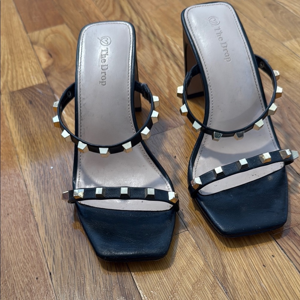 The Drop Black Studded Women's Heels
